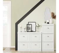 Scarpiera a 4 ante, scaffale per scarpe, contenitore per scarpe con 8 ripiani, bianca, circa 105x82x24 cm (LxAxP), cassapanca per scarpe, contenitore per scarpe, FSR79-W "Il modello FSR79-WG è dotato