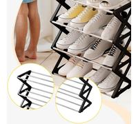 Scarpiera a 4 ripiani a forma di X, organizer per scarpe bagnate/asciutte,
