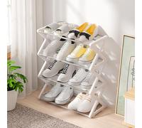 Scarpiera a 4 ripiani a forma di X, organizer per scarpe bagnate/asciutte,