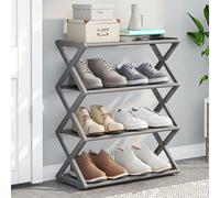 Scarpiera a 4 ripiani a forma di X, versatile scarpiera moderna dal design