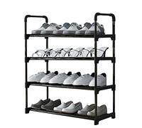 Scarpiera a 4 strati, piccola, può contenere 12 paia di scarpe, scarpiera organizer con rivestimento antiruggine, adatto per dormitori, case di noleggio, balcone, impilabile scarpiera