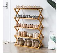 Scarpiera a 5 ripiani nizer, ripiani multistrato regolabili per la casa, facile da montare nell'armadio, soluzione per riporre le scarpe, 68 x 25 x 89 cm