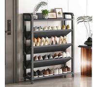 Scarpiera a 5 ripiani - Scaffale verticale per 12-16 paia di scarpe spaziose da ingresso nizer nero