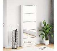 vidaXL Scarpiera a 5 Strati con Specchio Bianca 63x17x169,5 cm