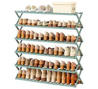 Scarpiera a 6 ripiani in bambù - Soluzione salvaspazio verticale multistrato pieghevole per corridoi, soggiorni e armadi, design elegante per la decorazione della casa