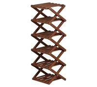 Scarpiera a 6 ripiani in bambù verticale per spazi ristretti, organizer per scarpe in legno alto, soluzione salvaspazio per riporre oggetti, mobili per ingresso casa