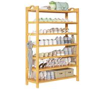 Scarpiera a 7 ripiani in bambù, autoportante, multi-livello, per ingresso, camera da letto o piccoli spazi, scarpiera stretta per corridoio o porta (90 cm)
