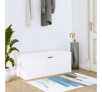 Scarpiera a Muro Bianca 100x35x38 cm in Legno Multistrato Con questa scarpiera moderna e compatta, non sarete mai più infastiditi dalle scarpe che ingombrano la casa!Materiale robusto: Il legno multis