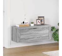 vidaXL Scarpiera a Muro Grigio Sonoma 100x35x38cm in Legno Multistrato