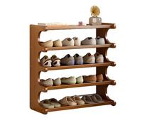 Scarpiera a più livelli in bambù, alta in legno, per ingresso, camera da letto o corridoio, scarpiera a 5 ripiani, design salvaspazio (30 cm)