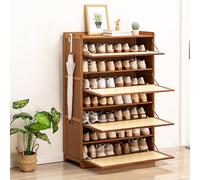 Scarpiera a più livelli in legno con gancio scarpiera salvaspazio per porte, grande capacità, per corridoio, scarpiera elegante soluzione di archiviazione per ingresso
