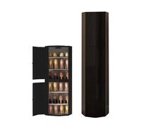 Scarpiera a torre girevole a 360°, in metallo, per ingresso, corridoio e armadietto, design salvaspazio, colore nero, 43 x 127 cm, elegante scarpa per casa e ufficio