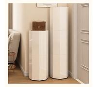 Scarpiera ad alta capacità, girevole a 360°, moderna, verticale, per ingresso e salvaspazio, armadietto rotondo elegante bianco (35 cm)