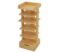 Scarpiera alla moda di grande capacità, in legno, a più livelli, per ingresso e corridoio, scarpiera autoportante squisita bella (naturale media)