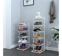 Scarpiera Alta da 5-10 Strati, Organizer Verticale per riporre Le Scarpe, Torre per Scarpe salvaspazio, scaffale per riporre Le Scarpe, per Soggiorno, Camera da Letto, Armadio, Ingresso,Bianca,8 Tier
