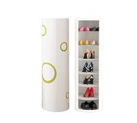 Scarpiera alta in metallo - Scarpiera stretta a 7 ripiani per piccoli spazi, design rotante per riporre gli angoli nascosti, elegante scarpiera verticale per un'organizzazione efficiente della casa