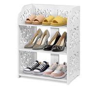 Scarpiera Autoportante a 3 livelli, Scaffale Scarpiera da Ingresso, Organizer per Scarpe, Scarpiera Salvaspazio Bassa per Scaffali Scaffale Decorativo per Corridoio Bagno 40 x 23 x 51 cm