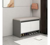 Scarpiera Bassa, Panca Contenitore Bassa, Portascarpe Anti-Polvere, Salvaspazio Slim, Scarpiera Ingresso Bassa, per Ingresso Corridoio Camera,Grigio,80×35×43cm