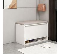 Scarpiera Bassa, Panca Contenitore Bassa, Portascarpe Anti-Polvere, Salvaspazio Slim, Scarpiera Ingresso Bassa, per Ingresso Corridoio Camera,Bianca,80×35×43cm