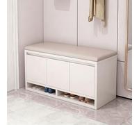 Scarpiera Bassa, Panca Contenitore Bassa, Portascarpe Anti-Polvere, Salvaspazio Slim, Scarpiera Ingresso Bassa, per Ingresso Corridoio Camera,Bianca,100×35×43cm