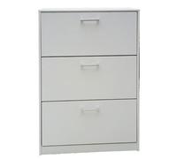Scarpiera bianca 3 ante a ribalta 62X24X110H cm armadio porta scarpe a ribalta