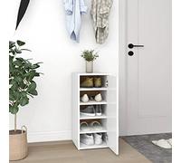 Scarpiera Bianca 32x35x70 cm, Scarpiere Salvaspazio Slim con 5 Ripiani, Scarpiera Chiusa in Truciolato Autonomo o Montato a Parete (Peso 15,7 kg)