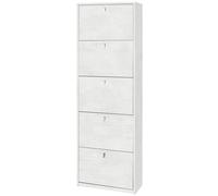 SCARPIERA BIANCA CON 5 ANTE, 63X29X190 CM