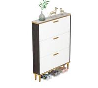 Scarpiera bianca da ingresso, con ripiani regolabili, con gambe in metallo, altezza 70 cm, per massimizzare lo spazio, elegante per casa e ingresso