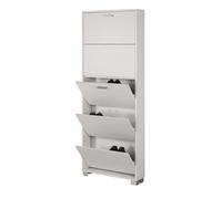 SCARPIERA BIANCO FIAMMATO CON 5 ANTE, 70X190X18 CM