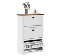 Scarpiera BODO Bianca e Marrone 80x35x118 cm
