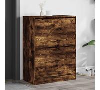 Scarpiera con 2 Cassetti Ribaltabili Rovere Fumo 80x42x108 cm