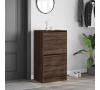 Scarpiera con 2 ripiani 60 x 42 x 108 cm, rovere marrone | Legno lavorato durevole, resistente all'umidità, salvaspazio, adatto per piccole stanze, design elegante
