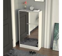 BAKAJI Scarpiera con Ante a Specchio Ribaltabili, Porta Scarpe con Ripiani a Ribalta e Maniglie, Struttura Salvaspazio Design Moderno, Ideale per Soggiorno, Ingresso, Salotto, Ufficio (3 Ante)