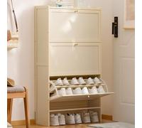 Scarpiera con 3 cassetti girevoli - Organizzatore per Scarpe Sottile in Legno per Ingresso, corridoio, Foyer - Elegante scarpiera Ribaltabile per riporre Le Scarpe sulla Porta d'ingresso