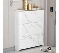 Scarpiera con 3 cassetti ribaltabili, design autoportante, ultra sottile, per ingresso, corridoio, camera da letto, salvaspazio