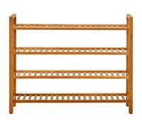 Scarpiera con 4 Ripiani 100x27x80cm in Legno Massello di Rovere