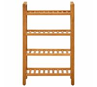 Scarpiera con 4 Ripiani 50x27x80 cm in Legno Massello di Rovere