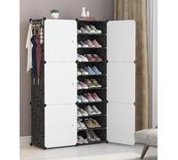 Scarpiera con anta, organizer per riporre le scarpe, scarpiera modulare a cubo per risparmiare spazio, per ingresso camera da letto corridoio per tutti i tipi di scarpe e vestiti, divisorio rimovibile