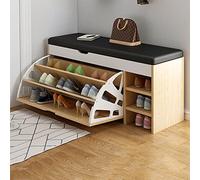 Scarpiera con cuscino in PU divisore regolabile 1 flip top e 1 ripiano laterale ingresso scarpiera 80 x 30 x 51 cm elegante e funzionale calzature nizer