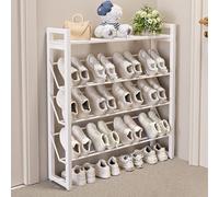 Scarpiera con design inclinato a più livelli, scaffale per scarpe stretto estremamente sottile, organizer per scarpiera con design traforato per armadio, corridoio, ingresso, porta, dormitorio (A 83x1