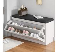 Scarpiera con sedile, scarpiera stretta in legno salvaspazio per corridoio, può contenere da 2 a 15 paia di scarpe, facile da montare, versatile, profondità 17-30 cm