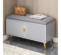 Scarpiera con seduta imbottita e scomparto nascosto, organizer da ingresso con 2 cassetti, design sottile per corridoio