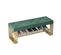 Scarpiera con seduta imbottita per ingresso, corridoio, fango, verde, 100 x 30 cm