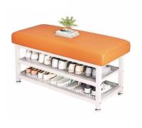 Scarpiera con seduta imbottita, scarpiera in metallo a 2 ripiani, per ingresso, corridoio e camera da letto, elegante, arancione, B 80 cm, perfetta per abbellire le scarpe e migliorare l'arredamento