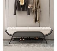 Scarpiera con seduta in finta pelle - portaoggetti da ingresso e poggiapiedi elegante - perfetta per scarpe e decorazioni per la casa - 100 x 40 x 45 cm