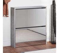 VIDAXL - Scarpiera Con Specchio A 2 Livelli Grigio Sonoma 63x17x67 Cm