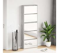 vidaXL Scarpiera con Specchio a 5 Livelli Grigio Sonoma 63x17x169,5 cm