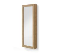 Scarpiera con specchio sospesa Rachele 170x60 cm, Rovere Naturale