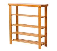 Scarpiera da 60 cm con copertura antipolvere, robusta struttura in legno, organizer per ingresso in bambù, per stivali e scarpe, 60 x 27 x 91 cm, perfetta per corridoio e armadio