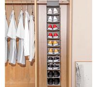 Scarpiera da appendere, con 10 tasche, in tessuto non tessuto, resistente, pieghevole, salvaspazio, per vestiti, cappelli, borse, per casa, camera da letto, armadio (1)